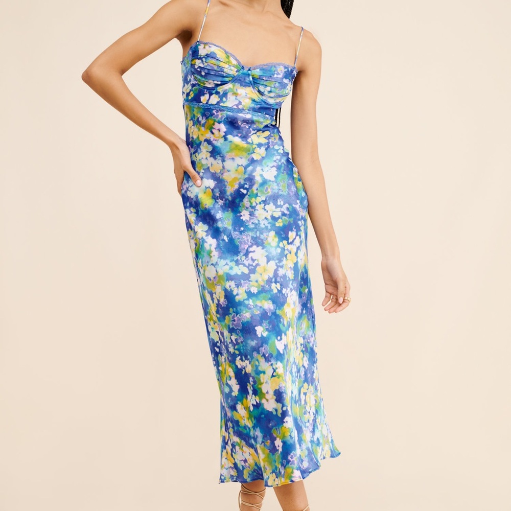 ASTR the Label Florianne Dress in Blue
Yellow Abstract Floral Strapless Slip